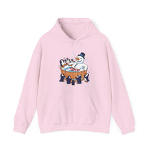 Load image into Gallery viewer, Snowman in Hot Tub – Funny Holiday Pullover Hoodie Light Pink