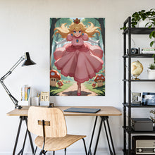 Load image into Gallery viewer, Princess Peach Running in Forest – Fantasy Poster Print