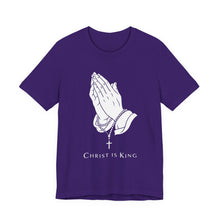 Load image into Gallery viewer, Christ Is King – Faith-Based Inspirational Tee (Unisex) Team Purple