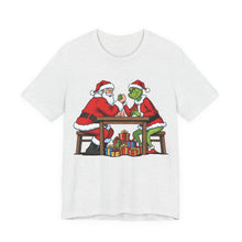 Load image into Gallery viewer, Santa vs The Grinch – Funny Christmas Graphic Tee (Unisex) Ash