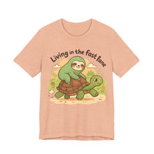 Load image into Gallery viewer, Sloth and Turtle &quot;Living In The Fast Lane&quot; Funny Tee
