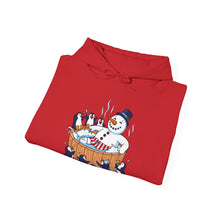 Load image into Gallery viewer, Snowman in Hot Tub – Funny Holiday Pullover Hoodie