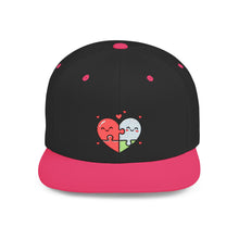 Load image into Gallery viewer, Puzzled Heart Snapback Hat | Valentines Gift Black Neon Pink One size