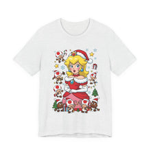 Load image into Gallery viewer, Mrs. Claus Princess Peach – Festive Christmas Tee (Unisex) Ash