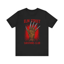 Load image into Gallery viewer, Elm Street Survivors Club – Funny Horror Graphic Tee (Unisex) Black