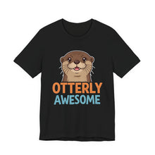 Load image into Gallery viewer, Otterly Awesome – Funny Animal Pun Graphic Tee (Unisex) Black