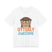 Load image into Gallery viewer, Otterly Awesome – Funny Animal Pun Graphic Tee (Unisex) White