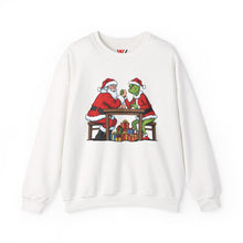 Load image into Gallery viewer, Santa vs Grinch – Christmas Arm Wrestle Sweater (Unisex) White