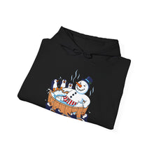 Load image into Gallery viewer, Snowman in Hot Tub – Funny Holiday Pullover Hoodie