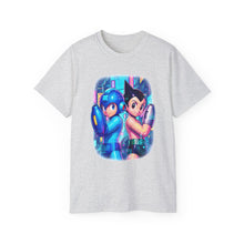 Load image into Gallery viewer, Mega Man x Astro Boy Retro Gamer Graphic Tee (Unisex) Ash