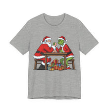 Load image into Gallery viewer, Santa vs The Grinch – Funny Christmas Graphic Tee (Unisex) Athletic Heather