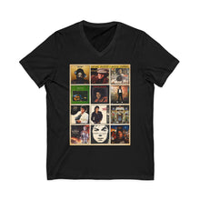 Load image into Gallery viewer, Michael Jackson Album Discography Collage V-Neck Unisex Graphic Tee Black