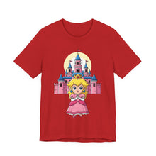 Load image into Gallery viewer, Chibi Princess Peach Castle – Cute Gamer Tee (Unisex) Red