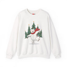 Load image into Gallery viewer, Dancing Polar Bear – Festive Holiday Sweatshirt (Unisex) White