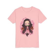 Load image into Gallery viewer, Chibi Nezuko Kamado – Cute Anime Youth Graphic Tee Pink