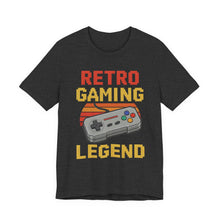 Load image into Gallery viewer, Retro Gaming Legend – Classic Gamer Graphic Tee (Unisex) Dark Grey Heather
