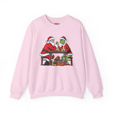 Load image into Gallery viewer, Santa vs Grinch – Christmas Arm Wrestle Sweater (Unisex) Light Pink