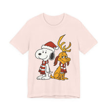 Load image into Gallery viewer, Snoopy x Max – Cute Christmas Crossover Tee (Unisex) Soft Pink