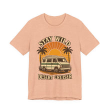Load image into Gallery viewer, Stay Wild, Desert Cruiser – Retro Adventure Tee (Unisex) Heather Peach

