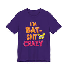 Load image into Gallery viewer, Funny Bat Shit Crazy Tee (Unisex) Team Purple
