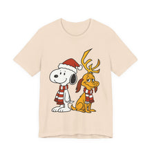 Load image into Gallery viewer, Snoopy x Max – Cute Christmas Crossover Tee (Unisex) Soft Cream