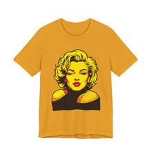 Load image into Gallery viewer, Marilyn Monroe Pop Art Wink Kiss Unisex Graphic Tee Mustard