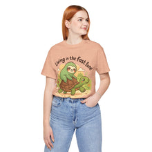 Load image into Gallery viewer, Sloth and Turtle &quot;Living In The Fast Lane&quot; Funny Tee
