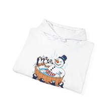Load image into Gallery viewer, Snowman in Hot Tub – Funny Holiday Pullover Hoodie