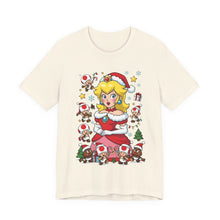 Load image into Gallery viewer, Mrs. Claus Princess Peach – Festive Christmas Tee (Unisex) Natural