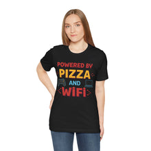 Load image into Gallery viewer, Powered By Pizza and WiFi – Funny Gamer Life Graphic Tee (Unisex)
