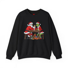 Load image into Gallery viewer, Santa vs Grinch – Christmas Arm Wrestle Sweater (Unisex) Black