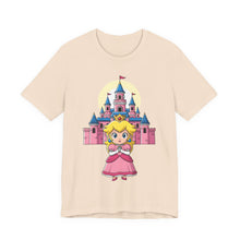 Load image into Gallery viewer, Chibi Princess Peach Castle – Cute Gamer Tee (Unisex) Soft Cream