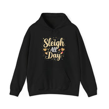Load image into Gallery viewer, Sleigh All Day – Festive Christmas Pullover Hoodie Black