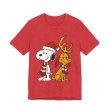 Load image into Gallery viewer, Snoopy x Max – Cute Christmas Crossover Tee (Unisex) Heather Red