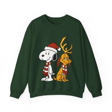 Load image into Gallery viewer, Snoopy x Max – Cute Christmas Crossover Sweatshirt Forest Green