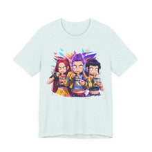 Load image into Gallery viewer, K-Pop Demon Hunters Eating Ramen – Anime Graphic Tee Heather Ice Blue