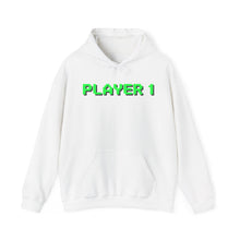 Load image into Gallery viewer, Player 1 – Gamer Mode Pull-Over Hoodie (Unisex) White