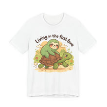 Load image into Gallery viewer, Sloth and Turtle &quot;Living In The Fast Lane&quot; Funny Tee
