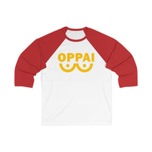 Load image into Gallery viewer, OPPAI Unisex 3 Sleeve Baseball Tee White Red