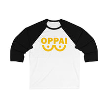 Load image into Gallery viewer, OPPAI Unisex 3 Sleeve Baseball Tee White Black
