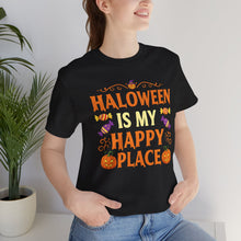 Load image into Gallery viewer, Halloween Is My Happy Place – Spooky Season Graphic Tee (Unisex)
