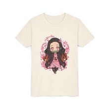 Load image into Gallery viewer, Chibi Nezuko Kamado – Cute Anime Youth Graphic Tee Natural
