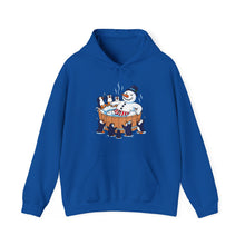 Load image into Gallery viewer, Snowman in Hot Tub – Funny Holiday Pullover Hoodie Royal
