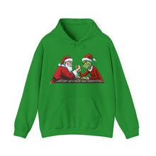 Load image into Gallery viewer, Santa vs Grinch – Christmas Arm Wrestle Hoodie (Unisex) Irish Green