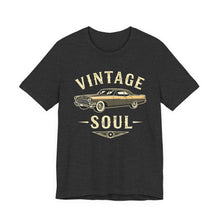 Load image into Gallery viewer, Vintage Soul – Classic Car Enthusiast Graphic Tee (Unisex) Dark Grey Heather