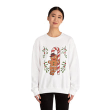 Load image into Gallery viewer, Gingerbread Man with Candy Cane – Holiday Sweatshirt
