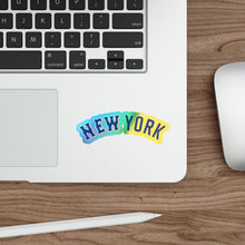 Load image into Gallery viewer, Holographic Sticker - New York in Baseball Team Lettering
