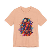 Load image into Gallery viewer, Michael Jackson Thriller Dance Pose – Abstract Unisex Graphic Tee Heather Peach