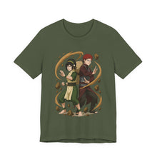 Load image into Gallery viewer, Gaara x Toph – Earth &amp; Sand Anime Crossover Tee (Unisex) Military Green