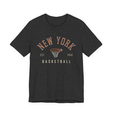 Load image into Gallery viewer, New York Basketball Tee — Vintage Hoop Graphic T-Shirt Dark Grey Heather